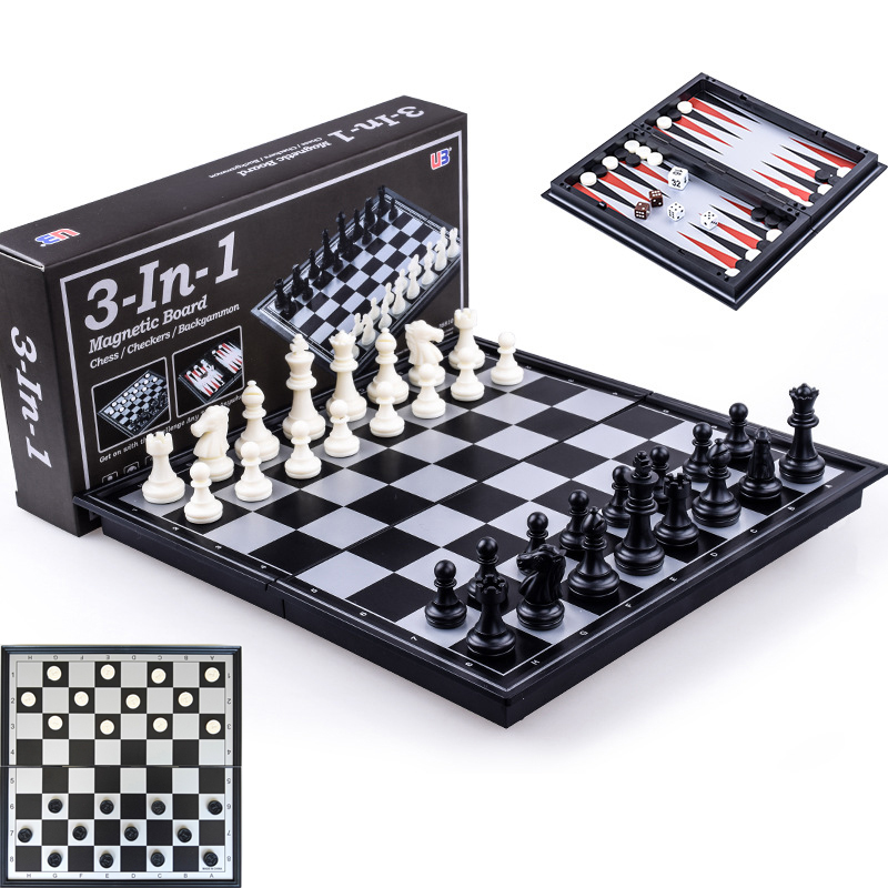 Board Game Vantage - Xadrez magnético dobrável 25cm damas gamão