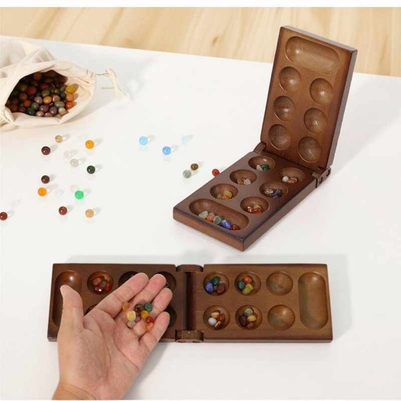 Board Game Family - Conjunto de xadrez africano mancala antigo,