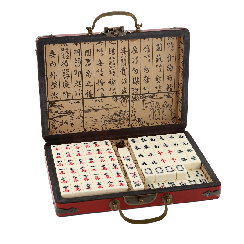 Board Game Vantage - Conjunto de Mahjong Chinês com 144