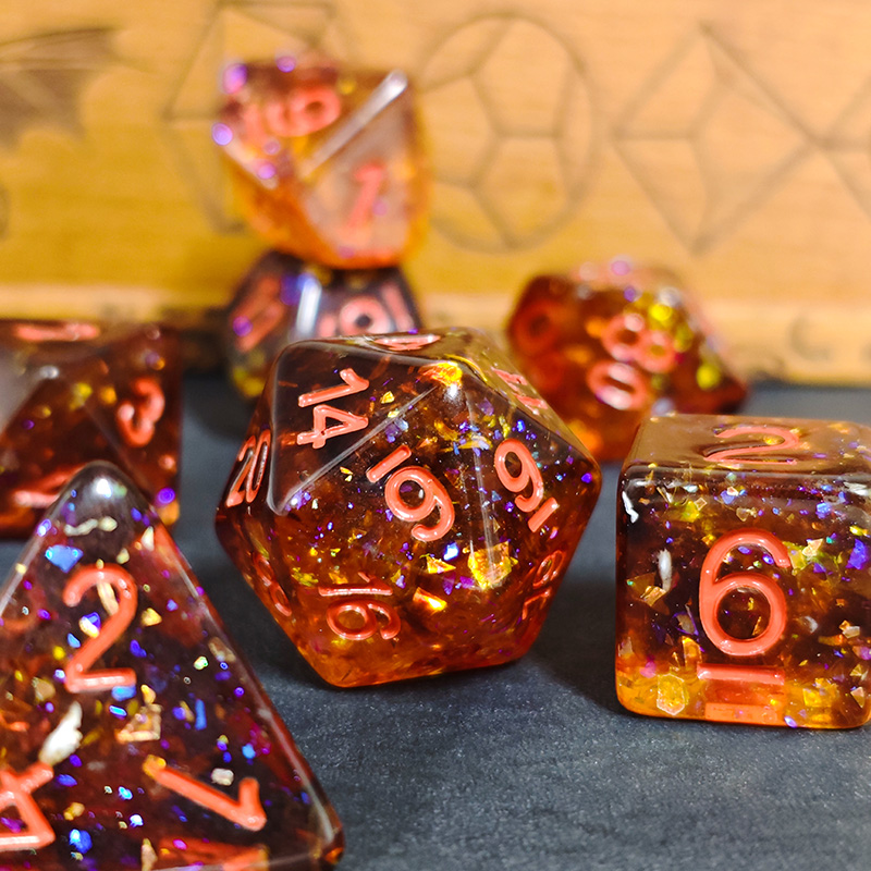 Dice Set Polyhedral - Conjunto de Dados Poliédricos de Resina