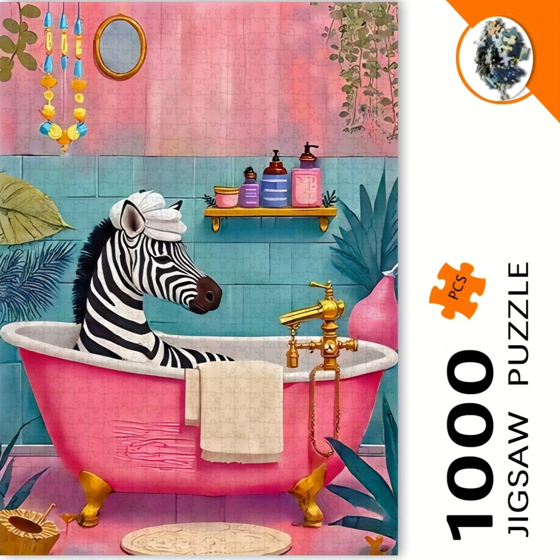 1000 peças zebra em banho de b - Jigsaw Puzzle Adult avaliação e preço