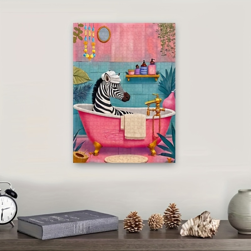 1000 peças zebra em banho de b - Jigsaw Puzzle Adult avaliação e preço
