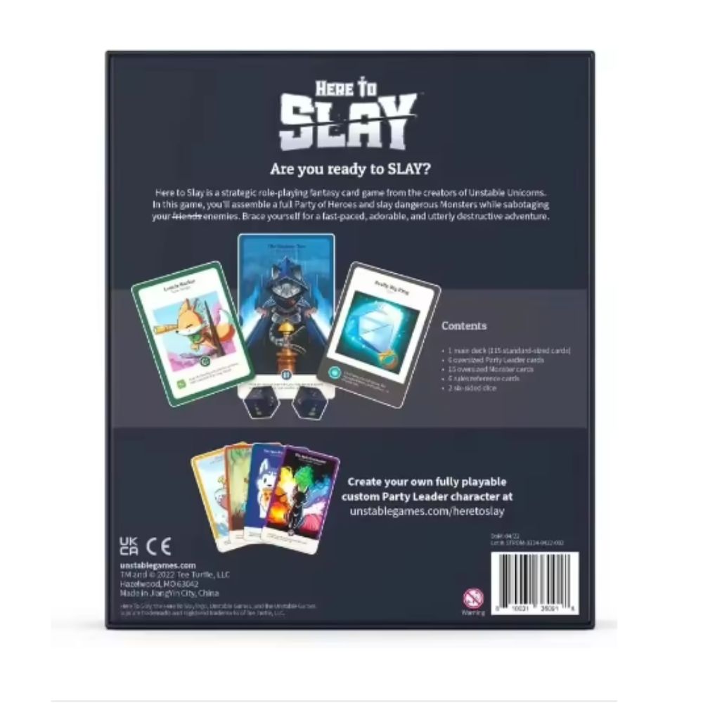 Mais novo jogo de base TeeTurt - Board Game Here To Slay avaliação e preço